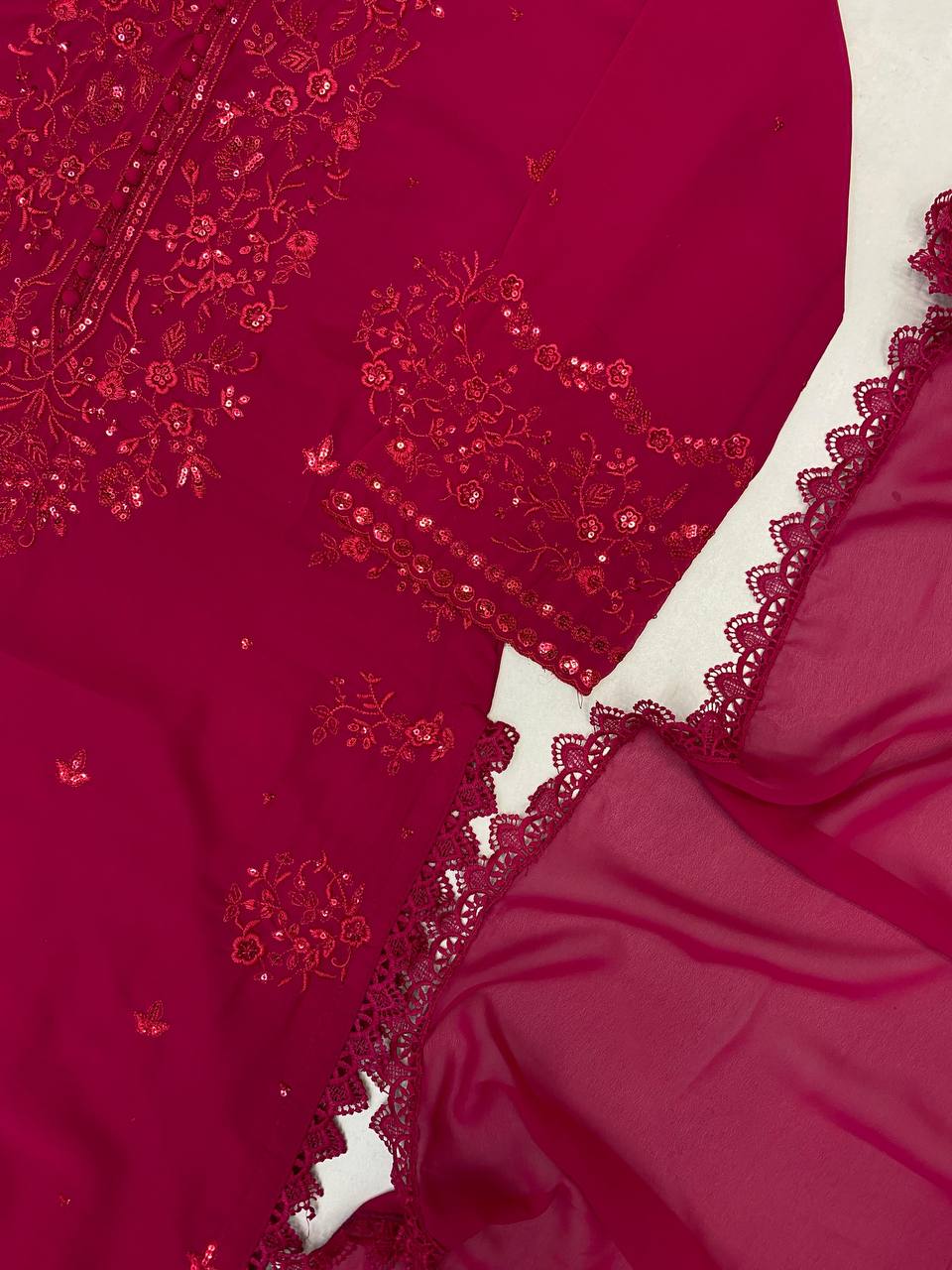 The Ruby Wine Flowing Couture Set